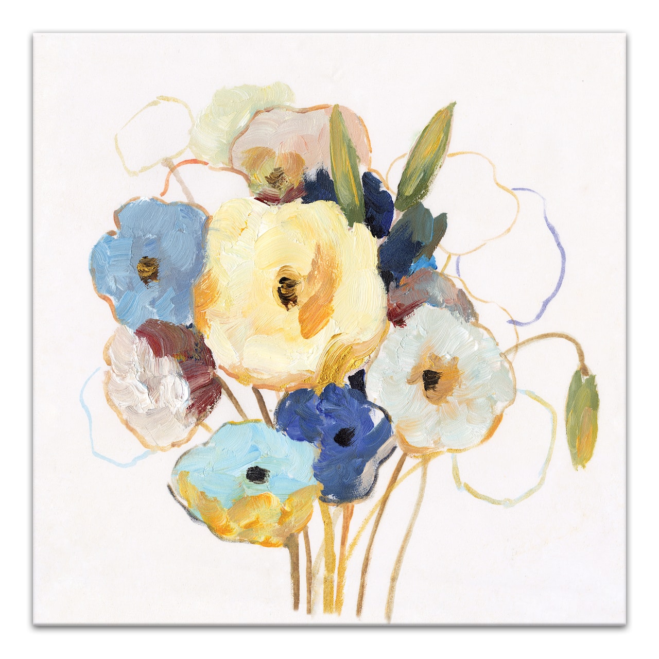 Multi-Color Floral Bouquet 24" x 24" Canvas Wall Art